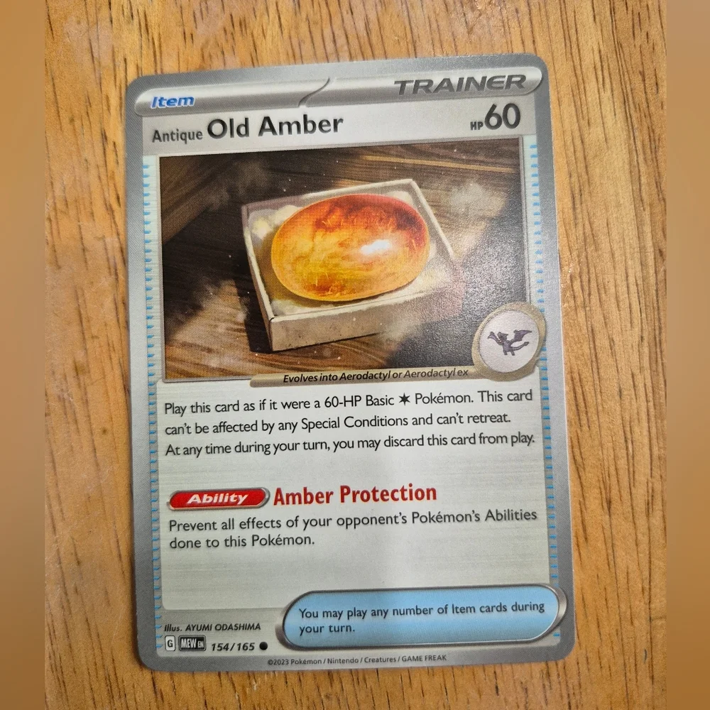🔥 QTY 1 Pokemon Antique Old Amber Trainer Card